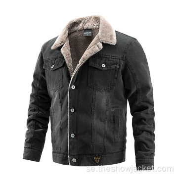 Fabriks grossist olika storlekar Mäns Denim Jacke Custom